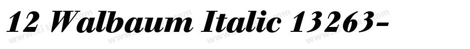 12 Walbaum Italic 13263字体转换